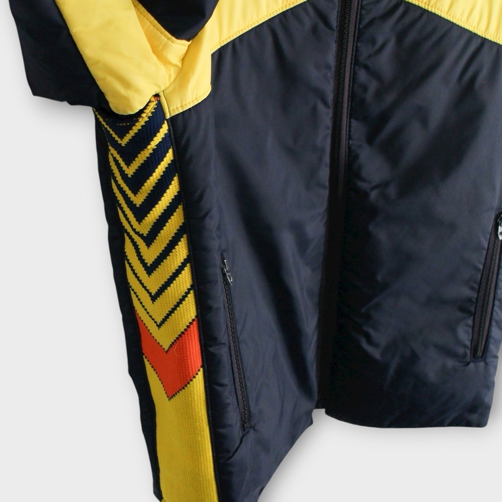 Vintage White Stag‎ Ski Jacket Blue Yellow Chevron Stripe 80s Retro Size M - Picture 3 of 6